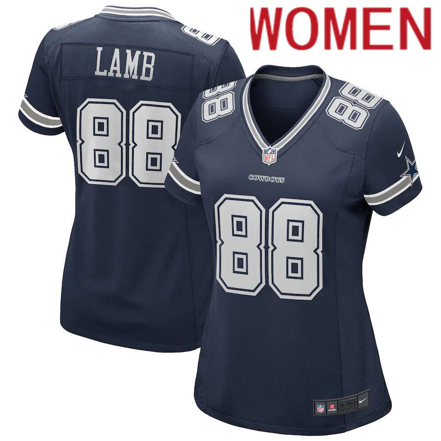 Women Dallas Cowboys #88 CeeDee Lamb Nike Navy Game NFL Jersey